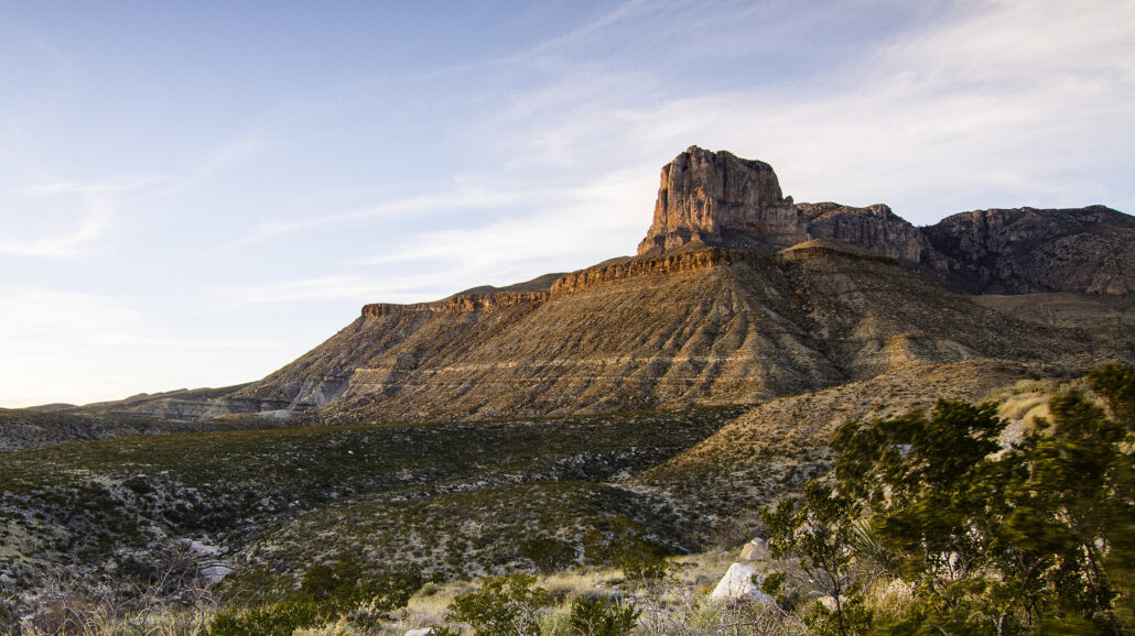 El Capitan in Guadalupe Mountains National Park in Texas in the evening light