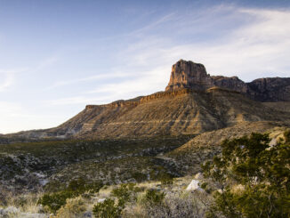 El Capitan in Guadalupe Mountains National Park in Texas in the evening light