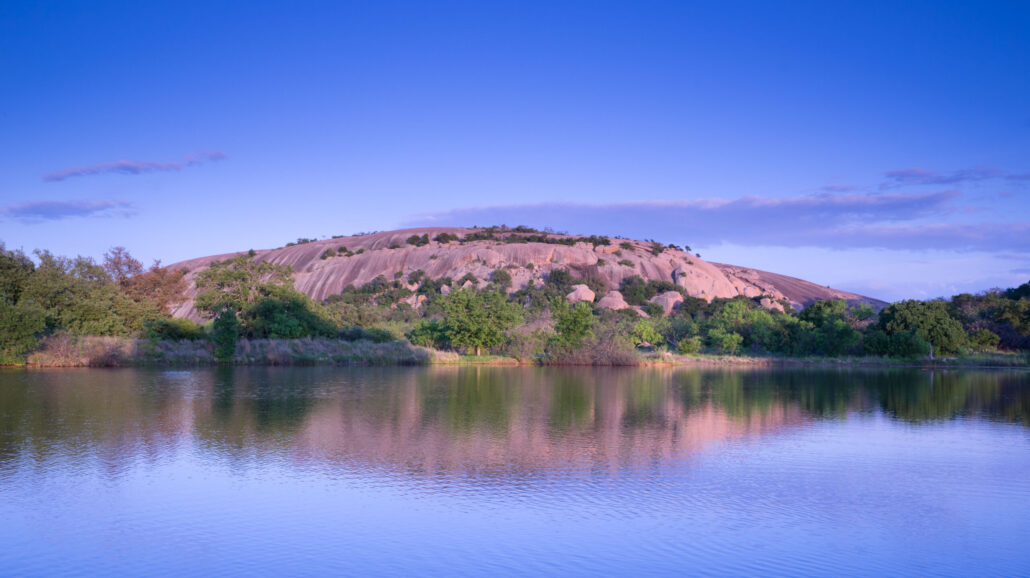 Enchanted Rock in Fredericksburg, Texas, in the evening