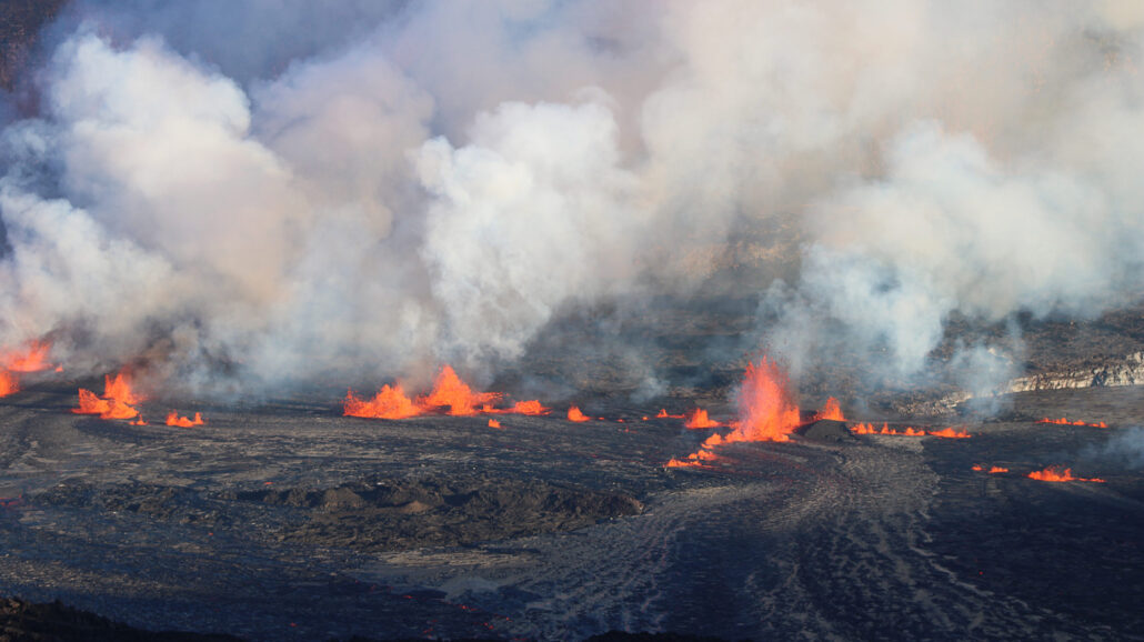 Volcanic activities in Hawaii Volcanoes National Park from September, 2023.