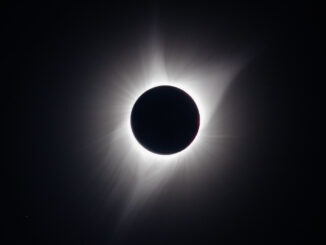 Photograph of a total solar eclipse passing over Yellowstone National Park in 2017. US National Park Service.
