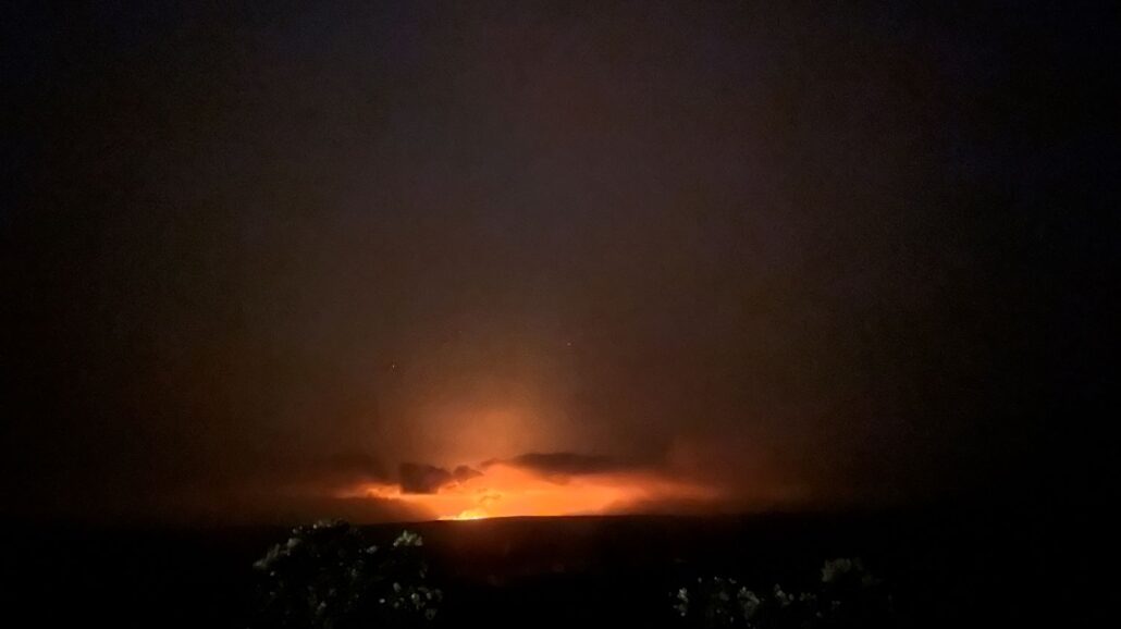 The glow from the June 3, 2024 eruption at Kilauea could be seen in the early dawn hours.