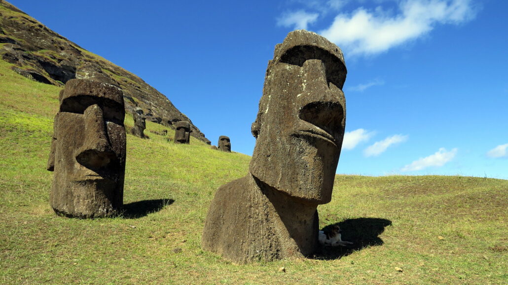 The moai of Rapa Nui National Park, Chile.