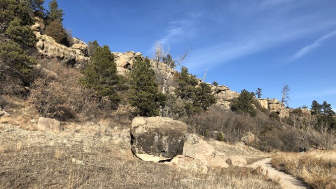 Winding through Castlewood Canyon State Park, Colorado.