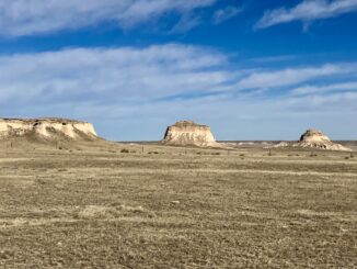 The Pawnee Buttes are the defining feature of the Pawnee National Grassland in northeastern Colorado.