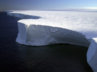 Antarctic sea ice looming larger over the Southern Ocean.
