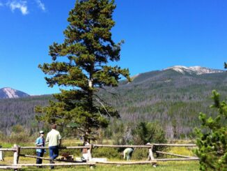 Public Parks conducting an interview at a decidedly uncrowded Rocky Mountain National Park in Colorado.