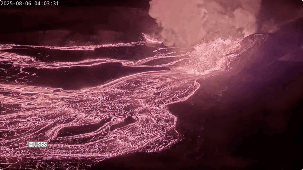 Kilauea at night during its 32nd eruption.