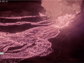 Kilauea at night during its 32nd eruption.